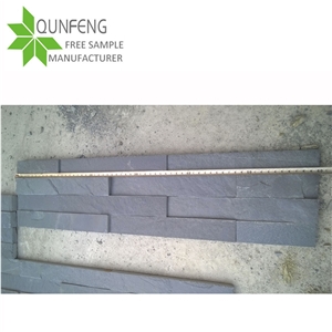 China Black Stacked Stone Veneer Slate Wall
